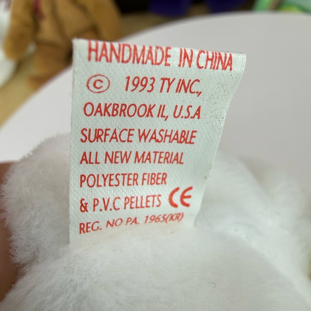 ❤️Rare Factory Sticker/PVC/German Nürnberg Tag - TY Valentino Beanie Baby 1994 - Picture 14 of 17